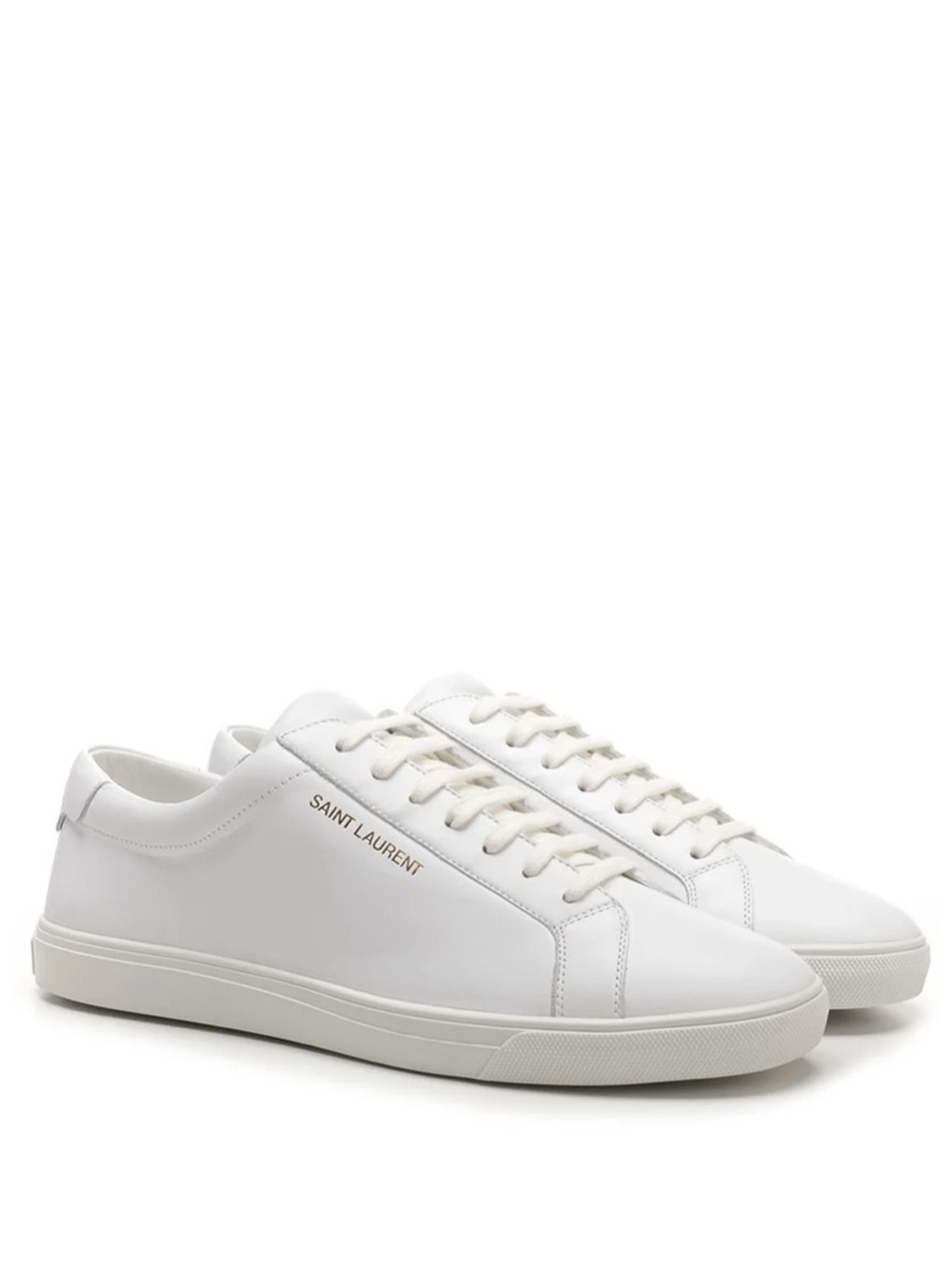 Saint Laurent Andy Lace Up Sneakers in Optic White Size 38